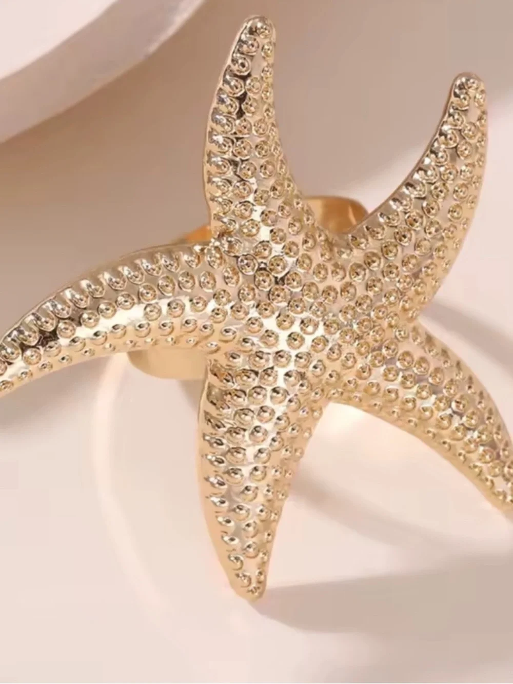Modern Gold  Adjustable Starfish Ring